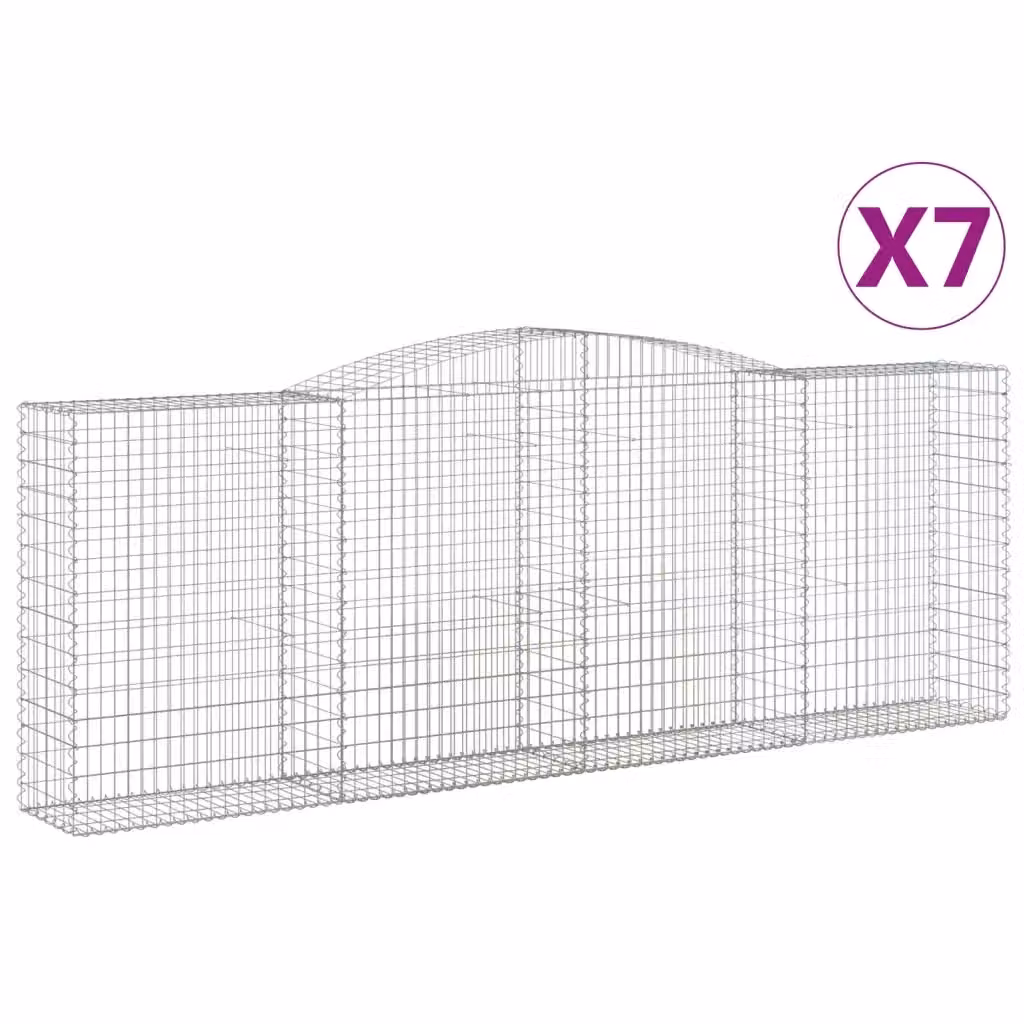 Set di 7 Cesti Gabbioni ad Arco Videx in Acciaio Zincato Argento L: 400 cm, P: 50 cm, H: 140/160 cm – 2
