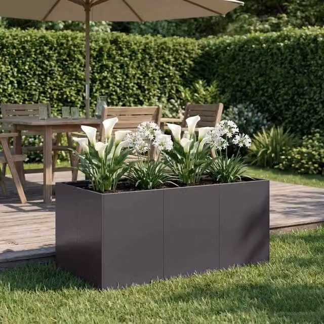 Vaso da giardino Nero 120 x 80 x 60 cm 8005925
