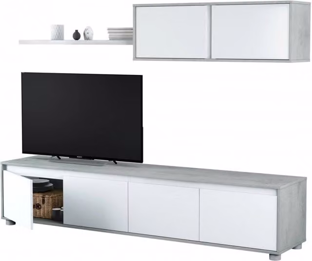 Parete Attrezzata Alida 41 x 200 x 43h Cemento
