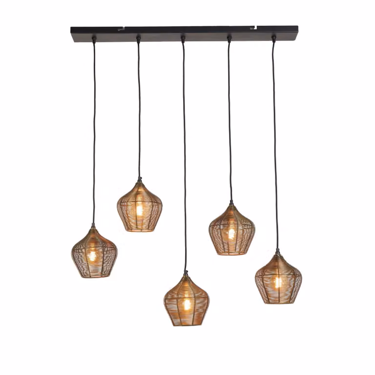 Lampada a sospensione - oro - Alvaro - metallo - lampada a filo - E27 - 2956818 - Light & Living
