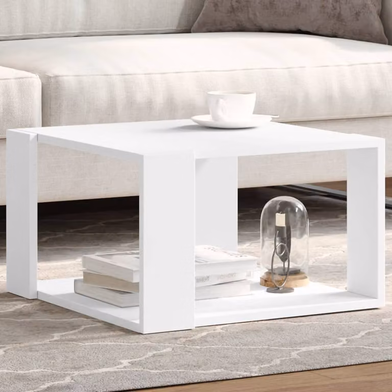 Tavolino da caffè moderno vidaXL in legno ingegnerizzato bianco L/P/H: 51,5 x 51,5 x 30 cm