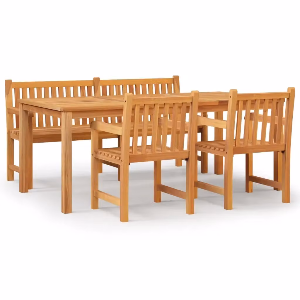 Set da pranzo per giardino vidaXL in legno di teak marrone composto da 4 pezzi – 2