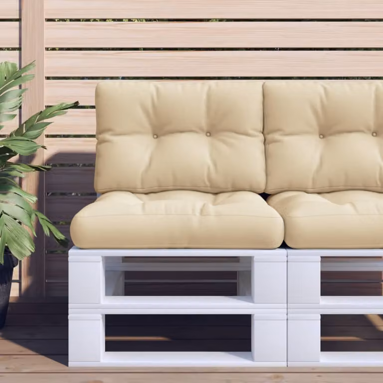 Set di 2 cuscini per pallet vidaXL beige in poliestere resistente all'acqua e ai raggi UV