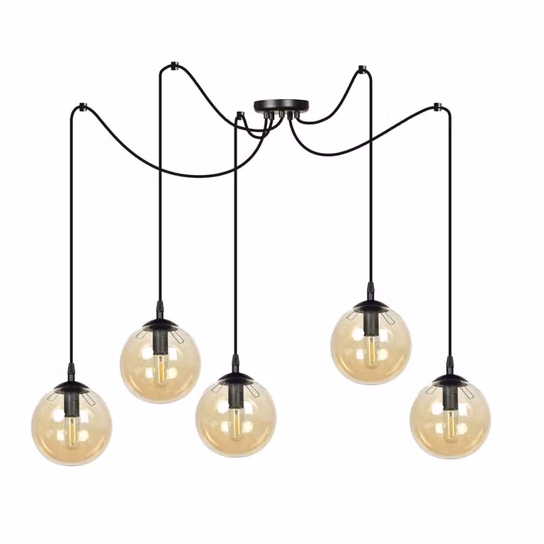 Lampadario Emibig 5xE14 40W GIGI 5 NERO MIELE 938/5