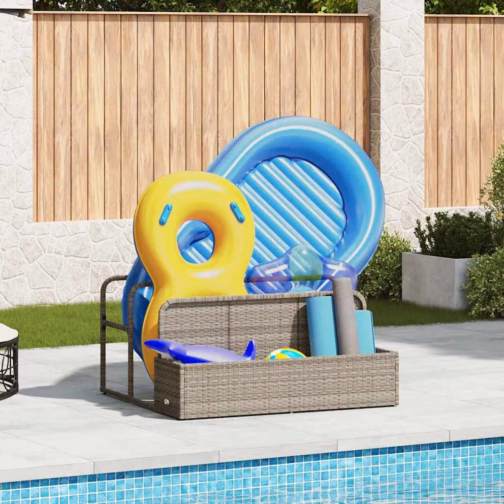 vidaXL Galleggiante a Bordo Piscina Grigio Chiaro L: 110 cm, P: 100 cm, H: 57 cm