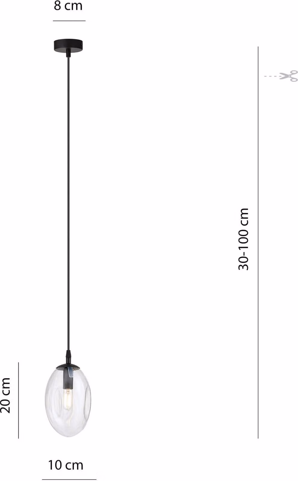 Lampada a sospensione Emibig E14 10W ASTRAL con paralume trasparente 1265/1