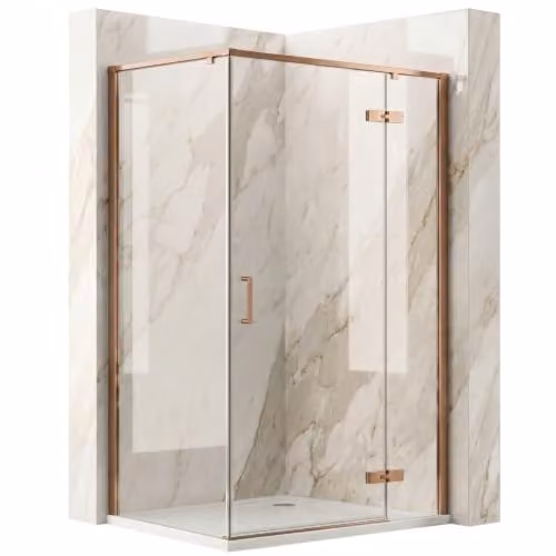Rea - Box doccia Bruno 120 x 90 Rame spazzolato 90 x 120-88,5 x 118,5 x 195 cm