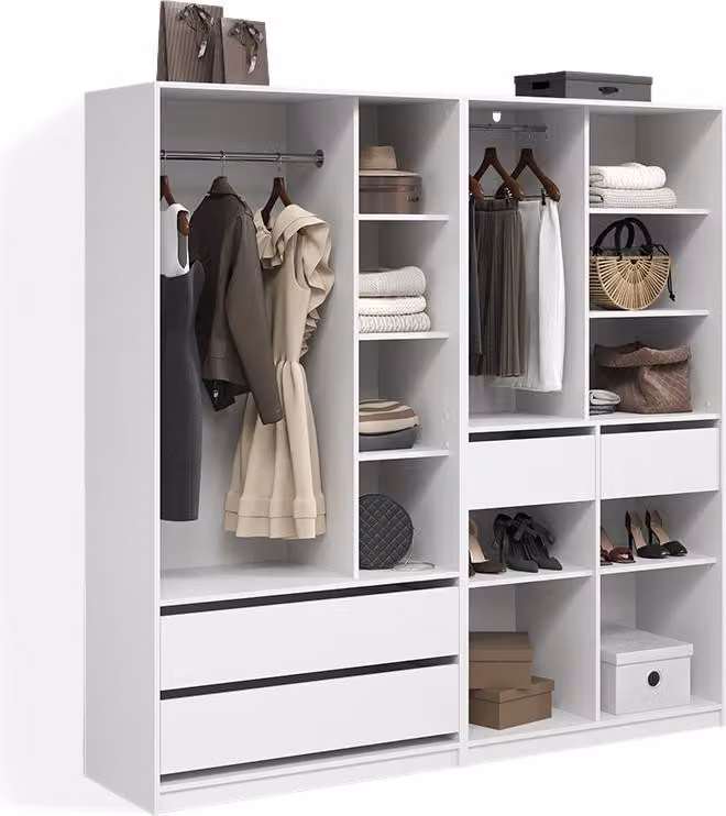 Armadio Livinity Trento Bianco Set di 2, Model 58973
