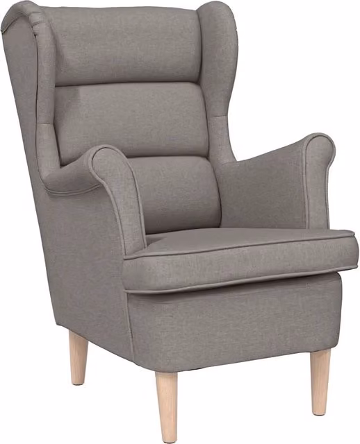 Poltrona Relax Moderna in Tessuto Beige e Grigio con Braccioli e Imbottitura in Schiuma, L/P/H: 74 x 84 x 100 cm