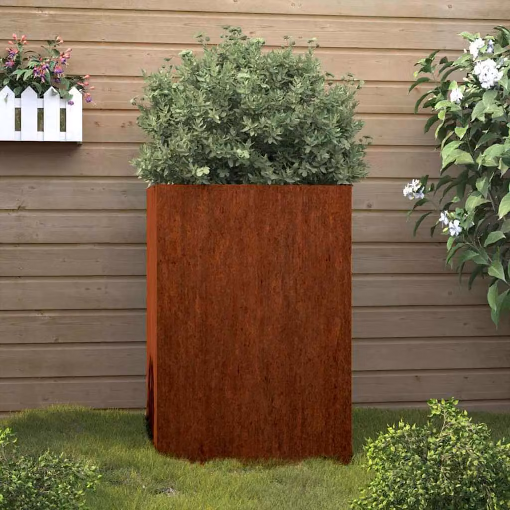 Fioriera da giardino vidaXL in acciaio Corten color marrone L/P/H: 52 x 48 x 75 cm
