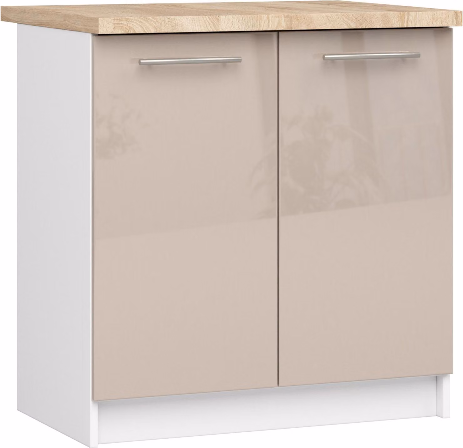 Akord Armadio Da Cucina Oliwia 2 Ante In Bianco/Cappuccino Lucido 80X46X85 Cm