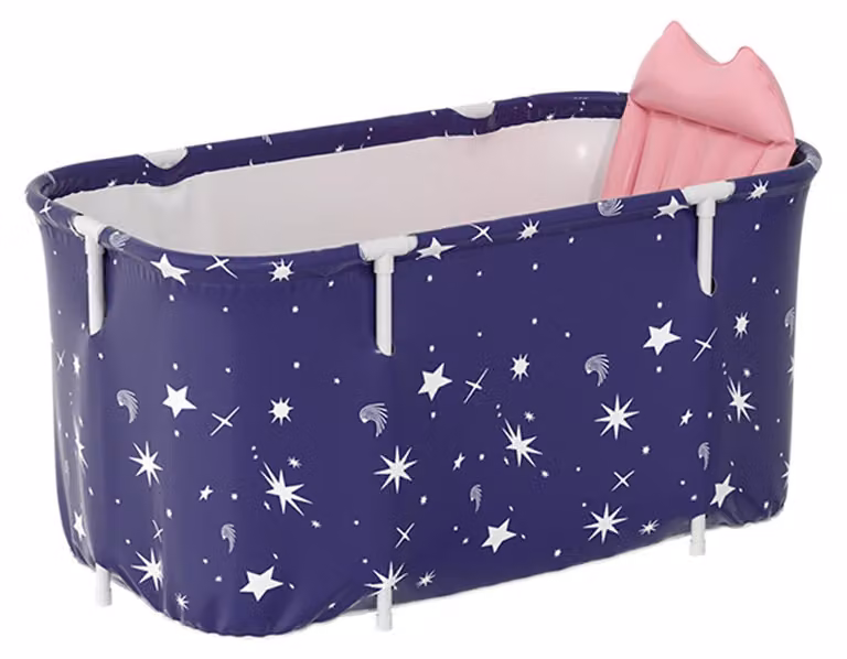 Vasca da bagno pieghevole extra grande, 140 cm - Vasca per adulti per un bagno completo, con coperchio