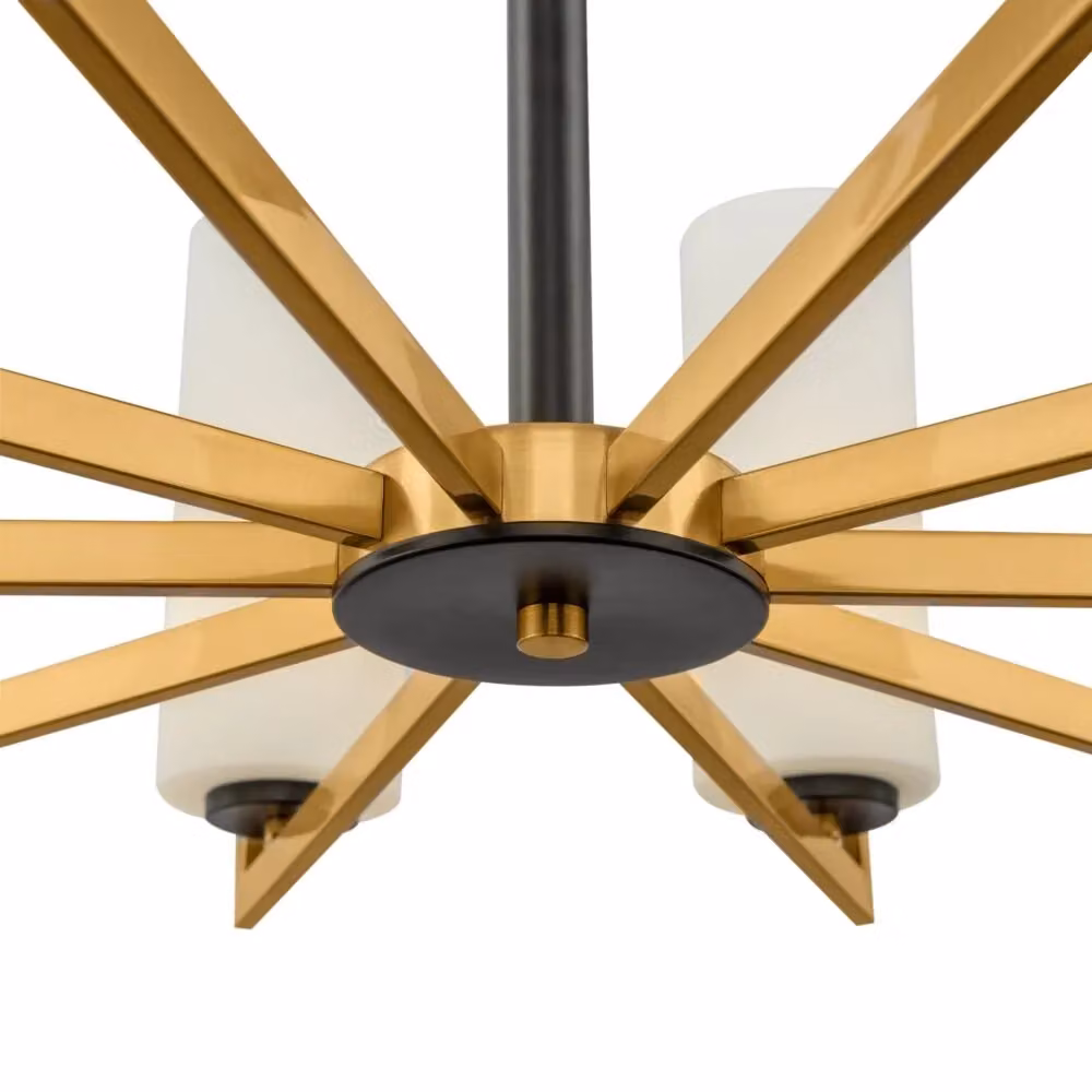 Lampadario a sospensione Maytoni Fortano in ottone e vetro trasparente, regolabile e dimmabile, MOD089PL-10BS – 2