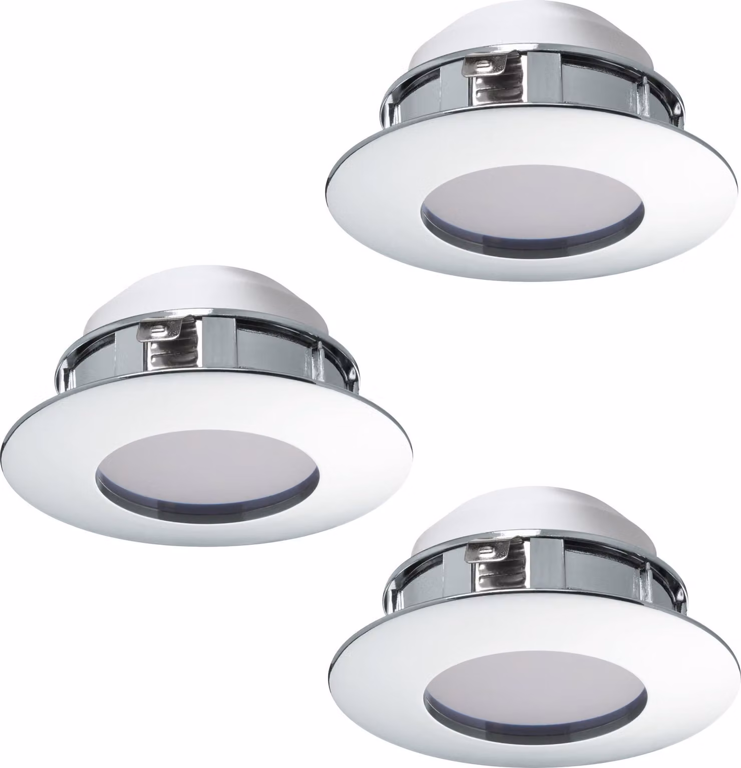 EGLO set di 3 luci da incasso LED PINEDA, lampada da incasso, Ø: 7,8 cm, dimmerabile, lampada, bianco caldo