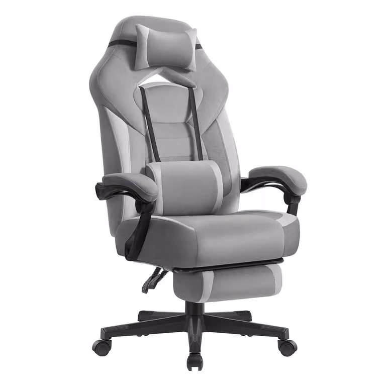 Sedia da Ufficio con Sedile Largo, Grigio Ardesia + Grigio Tortora / Velluto