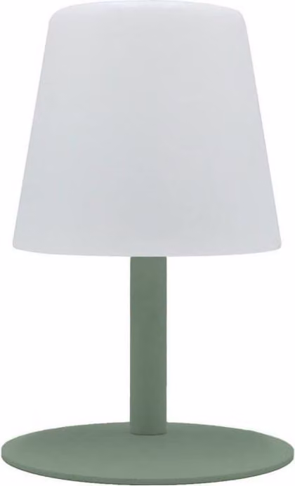 Lampada da tavolo, LUMISKY STANDY MINI, senza fili, H25 cm, acciaio verde oliva, LED bianco caldo/freddo, IP44