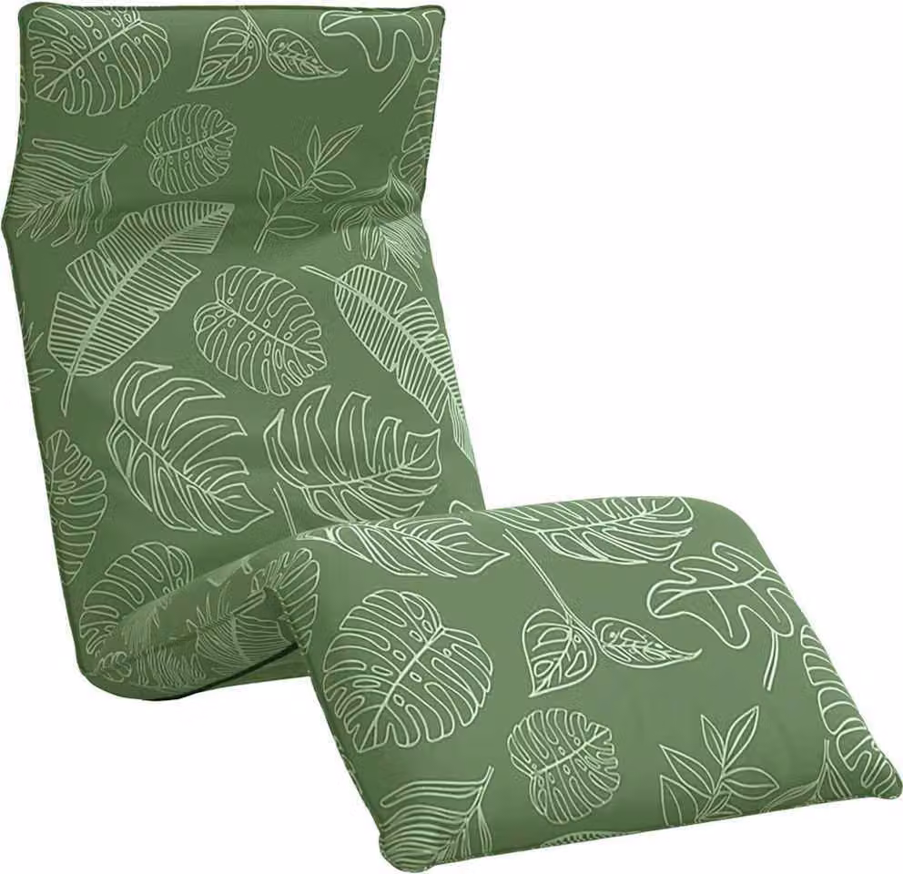 Lettino Pieghevole Motivo a Foglie 175x54x8,5 cm Tessuto Oxford