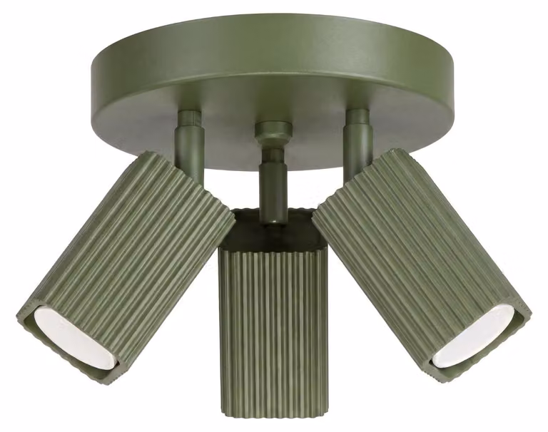 Plafoniera RAYO 3P verde oliva 3xGU10 10W alluminio 18x20x20cm Sollux Lighting