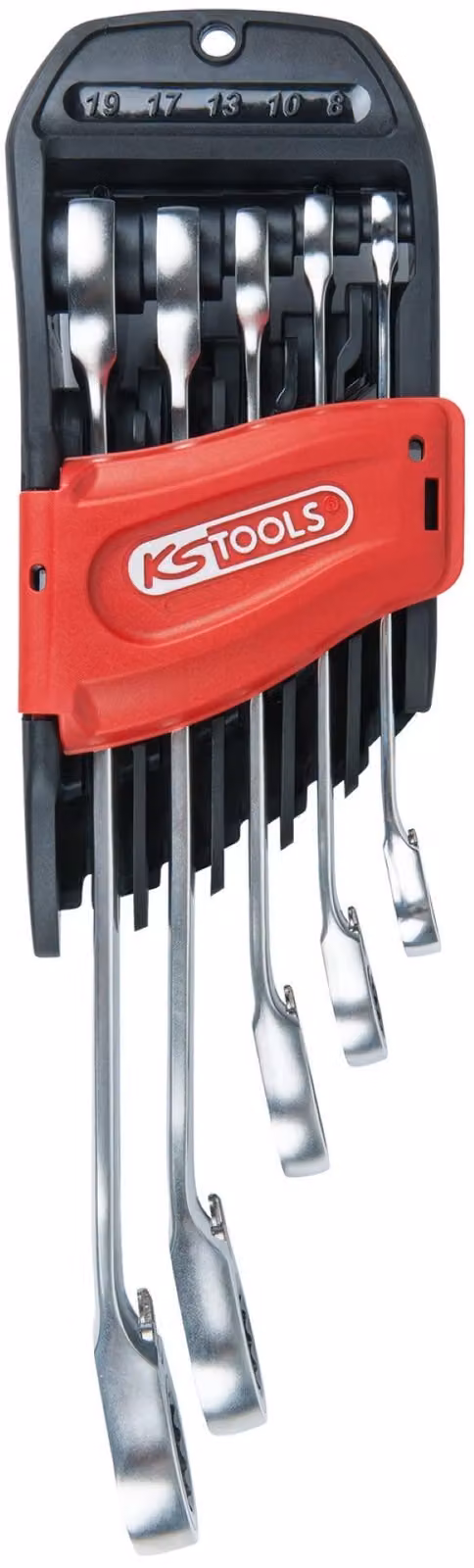 Set di 5 chiavi a cricchetto con meccanismo reversibile, 72 denti