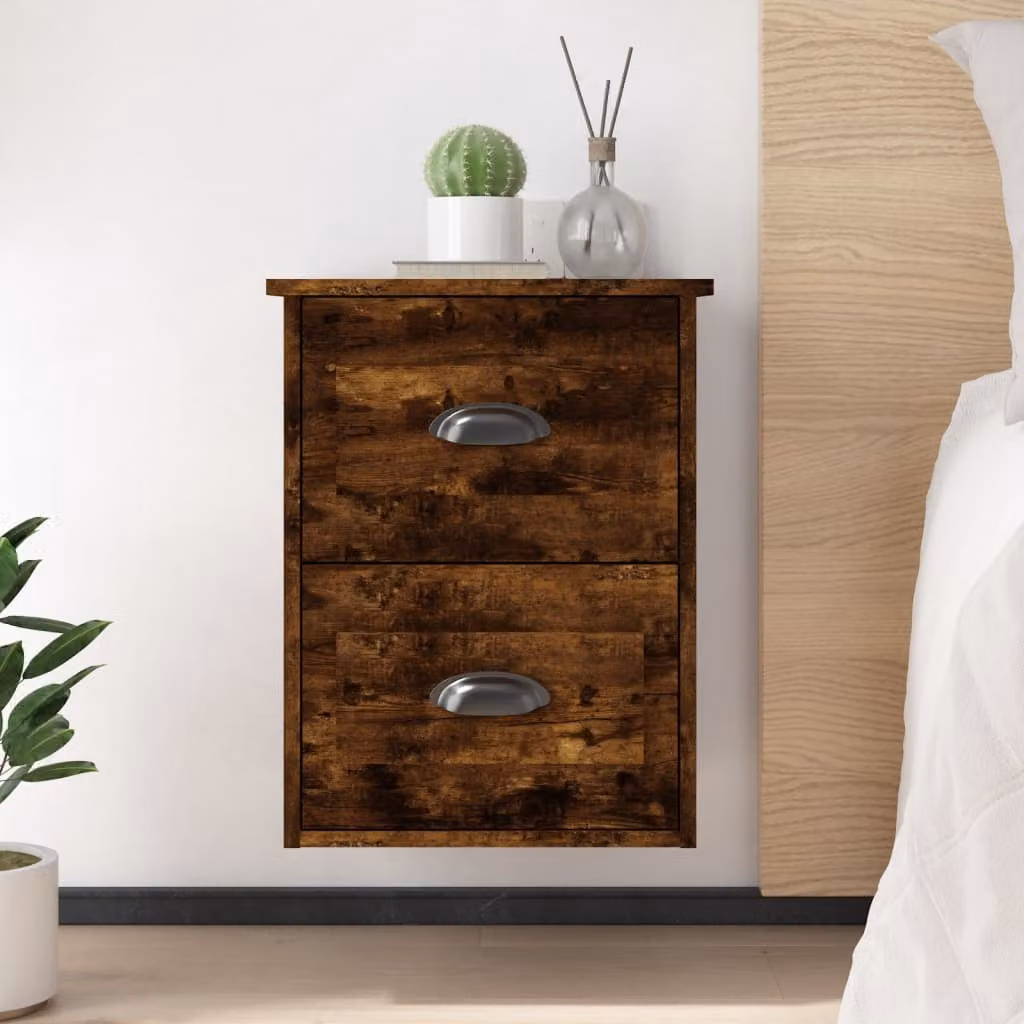 Comodino a parete vidaXL in rovere fumo moderno L: 41,5 cm, P: 36 cm, H: 53 cm