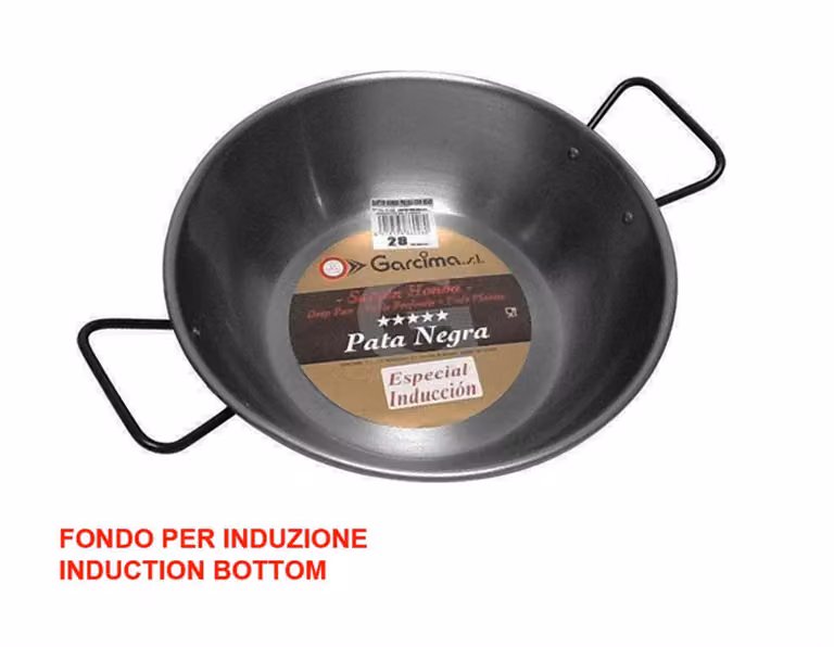Tegame con manici 'Linea PATA NEGRA' di Garcima, per induzione in ferro spazzolato, spessore speciale, diam. 28cm