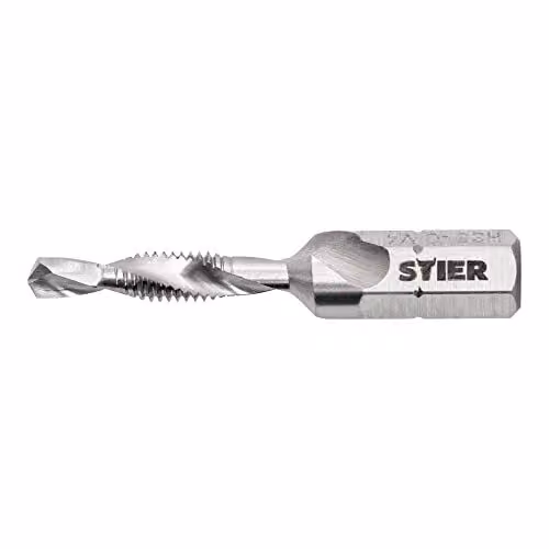 STIER Punta per rubinetto combinata M4 DIN 3126 HSS-G 1/4" codolo esagonale destro Rubinetto a taglio singolo per foro passante