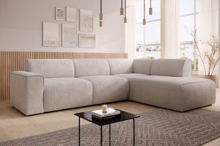 AX LIVING Divano a L Didim L Taupe – 292 cm elegante e confortevole R