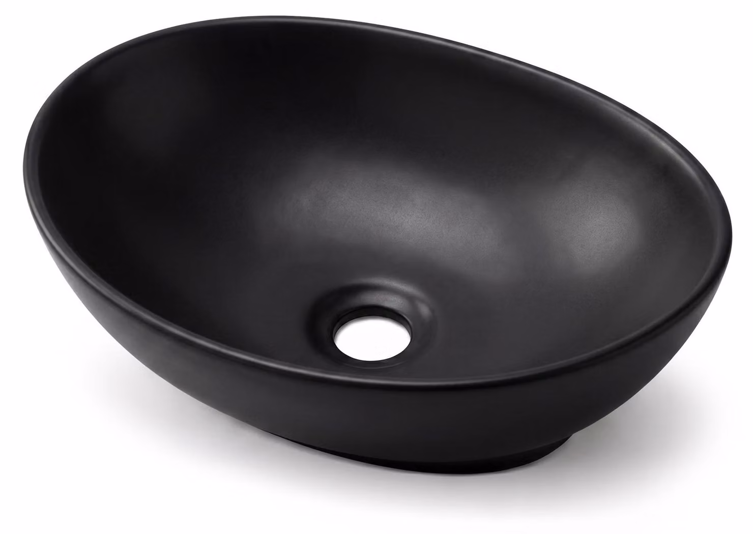 Lavabo da appoggio ovale OVALIS Vetroceramica 41 cm Nero Opaco