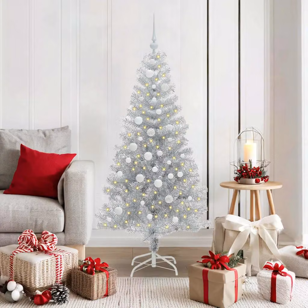 vidaXL Albero di Natale Argento 150 cm PET