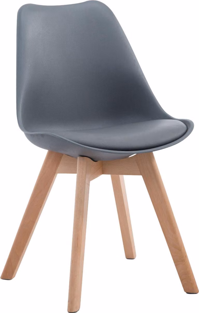 Sedia da pranzo moderna - sedia da sala da pranzo - comoda posizione di seduta | Colore: Grigio | Colore dell'abbigliamento: Naturale