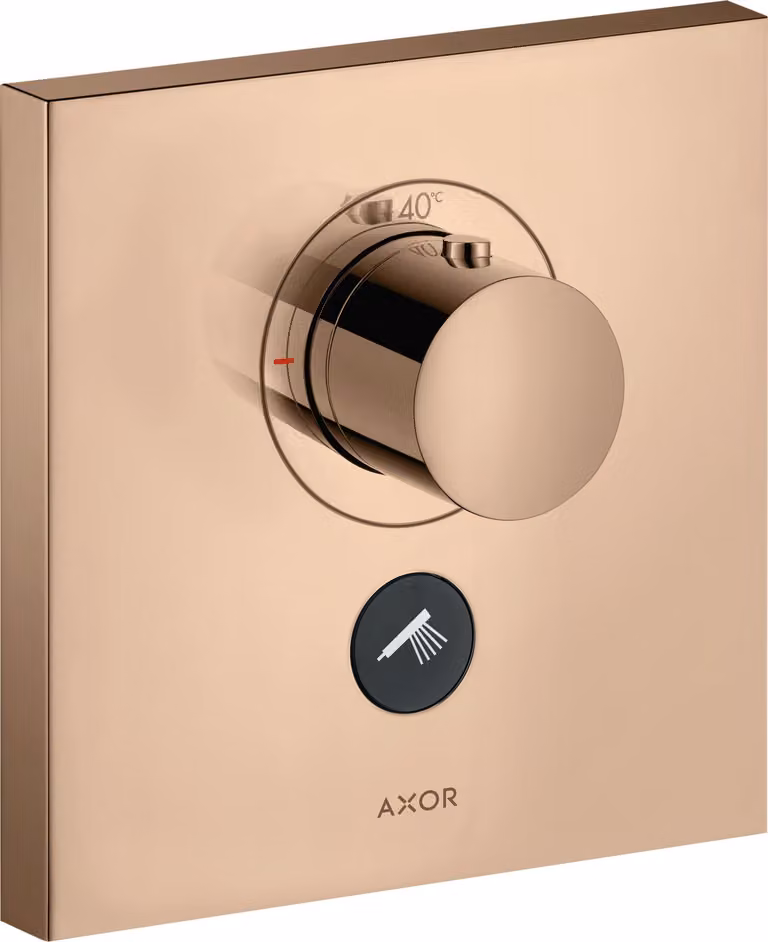 hansgrohe AXOR Starck ShowerSelect Thermostat carré à débit élevé encastré pour 1 consommateur et 1 prise supplémentaire, 36716300, 36716300