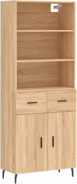 Credenza | Madia | Buffet da pranzo | Armadio da pranzo Rovere Sonoma 69,5x34x180 cm in Legno Multistrato
