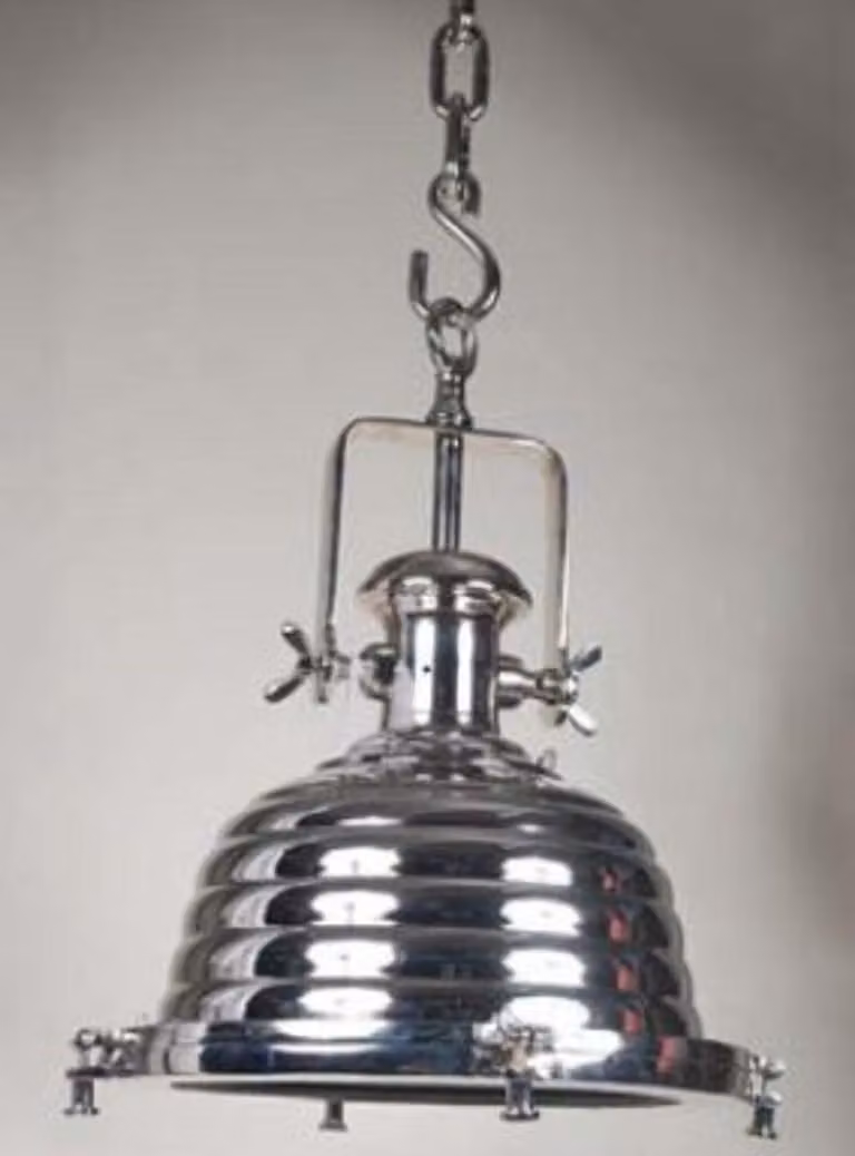Lampada a sospensione industriale Casa Padrino, finitura argento, dimensioni 40 x 40 x 53 cm, lampada da soffitto di design industriale