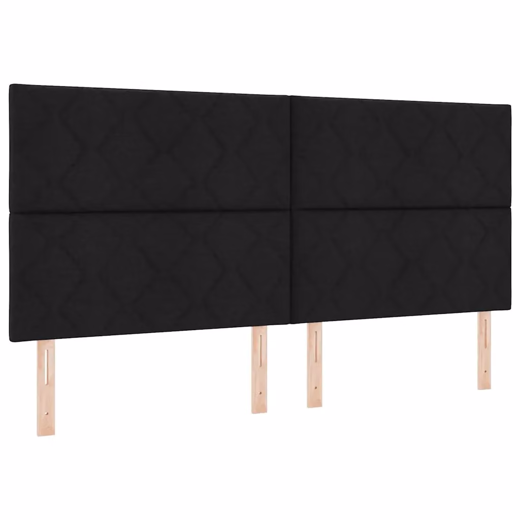 Letto a molla con illuminazione LED e testiera geometrica vidaXL, Nero, L: 200 cm, P: 200 cm, H: 280 cm – 2