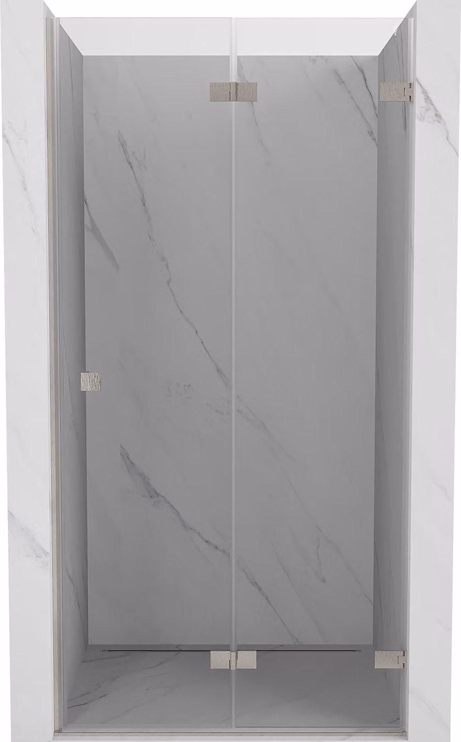 Mexen Lunar-F porta doccia pieghevole destra 55 cm, trasparente, nichel spazzolato - 836-055-000-97-00-P