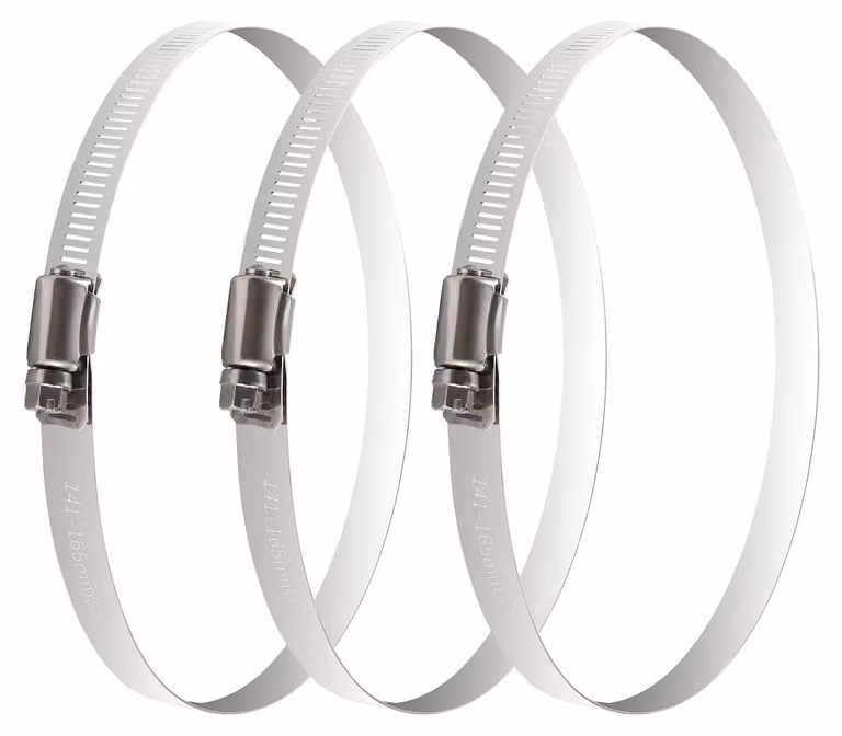 3 fascette stringitubo in acciaio inossidabile, lunghezza da 141 a 165 mm