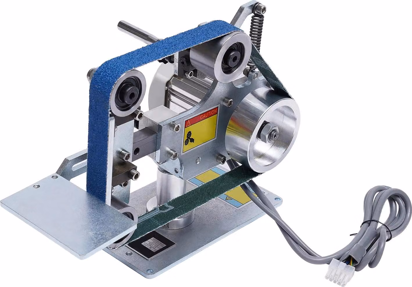 Mini levigatrice a nastro senza spazzole, potenza 550 W, utilizzo verticale e orizzontale, funzionamento silenzioso, argento