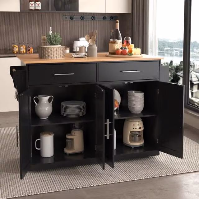 Carrello cucina con piano ribaltabile e ruote, 120x46/70x91,5 cm