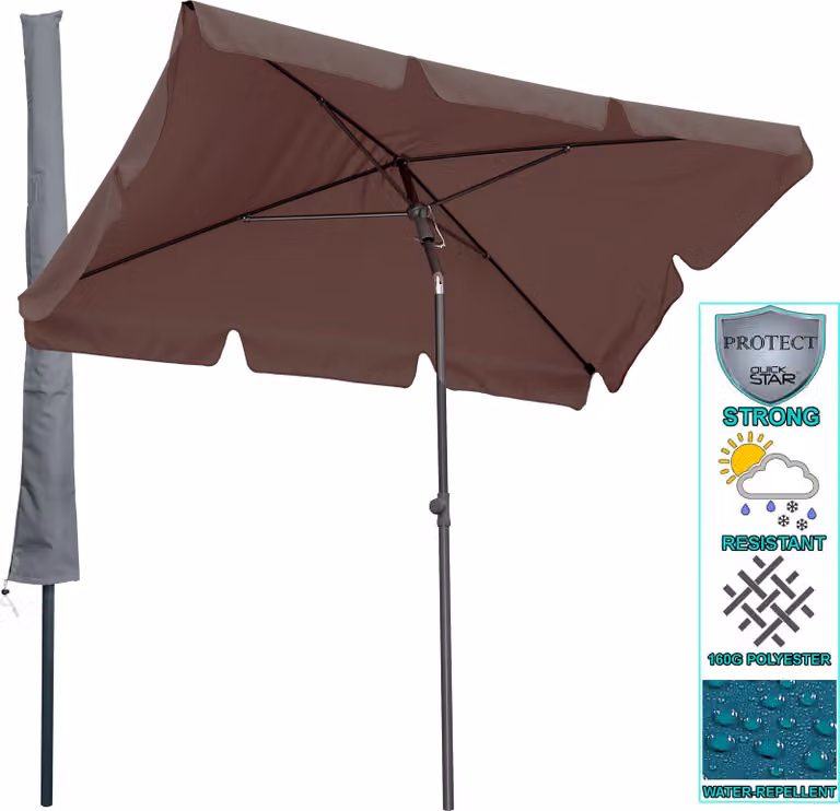 Ombrellone da balcone 200x125cm ombrellone da balcone rettangolare pieghevole tortora ombrellone da giardino UV 50 con telo di protezione