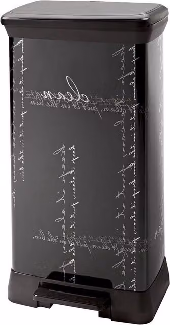 Decorativo emicemmettere da cucina con pedale - Metallo rettangolare nero - 39 x 29 x 72 cm emicemmettere a pedale 50 litri