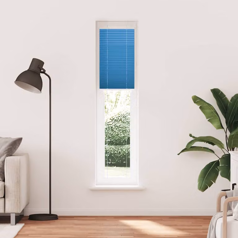vidaXL Tenda Plissettata Blu 45x200 cm Larghezza Tessuto 44,4 cm