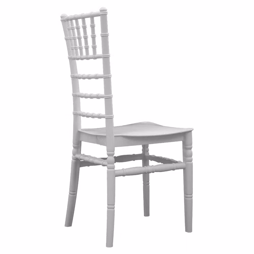 Set di 4 sedie Chiavarine GRANDSOLEIL in polipropilene bianco per uso professionale L/P/H: 42 x 42 x 93 cm – 2