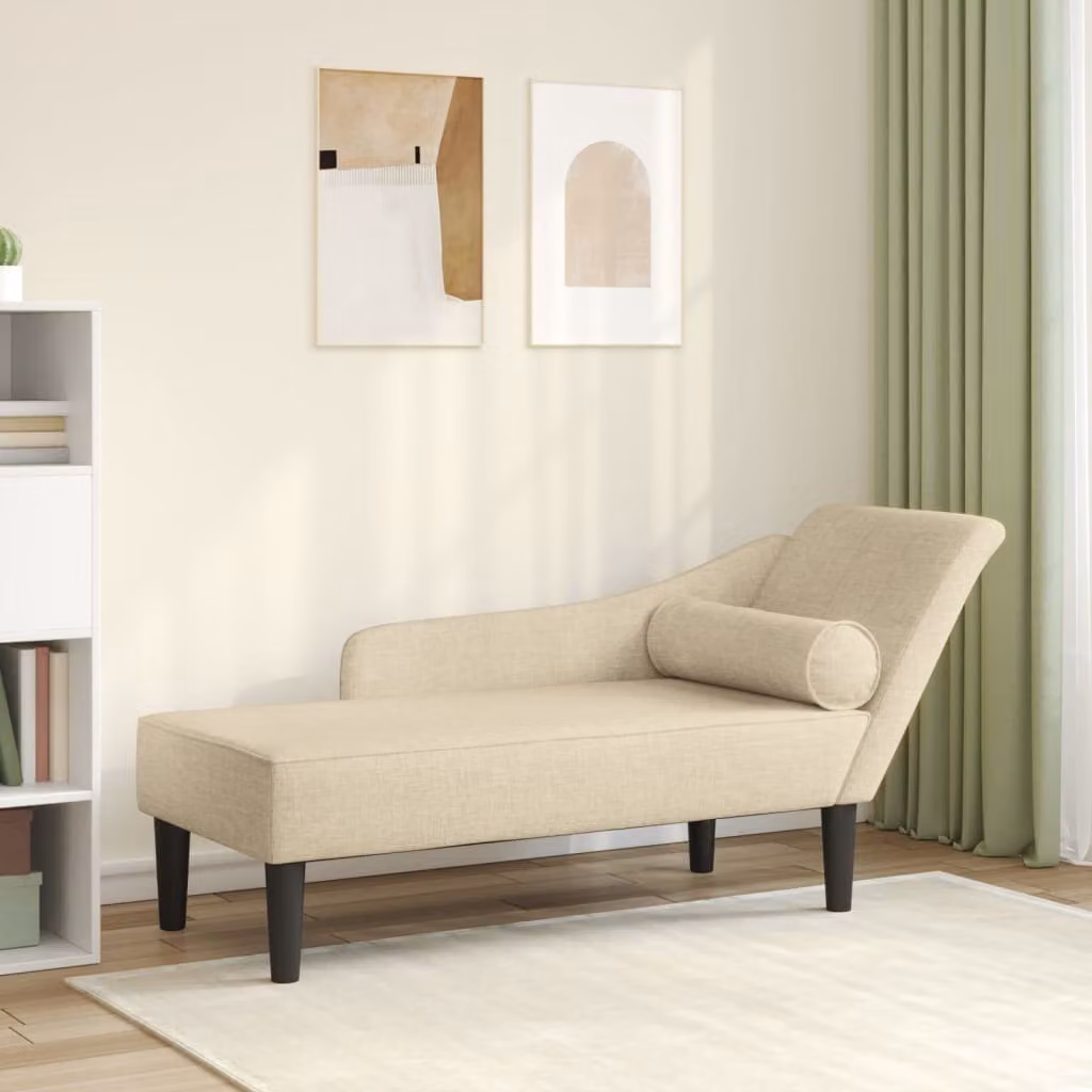 Maison Exclusive - Divano a due posti con cuscini, rivestito in tessuto color crema