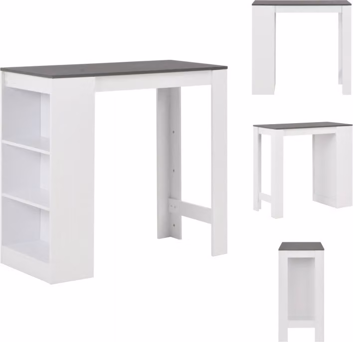 vidaXL Tavolo da bar con ripiano bianco 110x50x103 cm - Tavoli da pranzo
