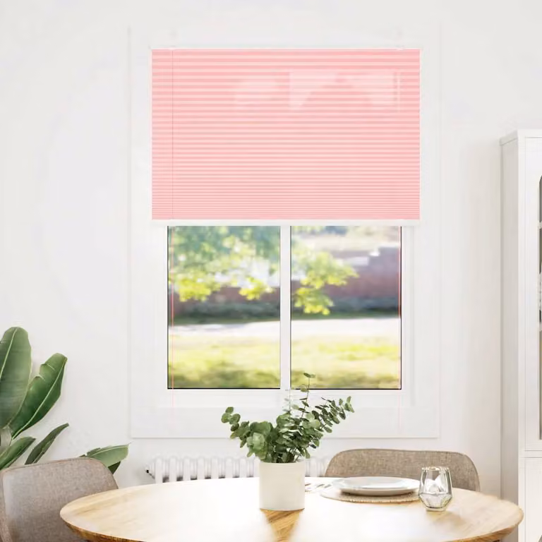 vidaXL Tenda Plissettata Rosa 90x100 cm Larghezza Tessuto 89,4 cm