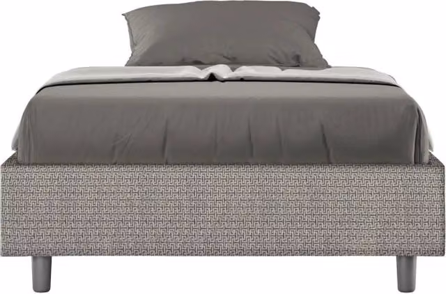 Letto 1 Piazza e Mezzo Sommier 120x190 cm con Rete e Contenitore Azelia Labirinto 02 Grigio