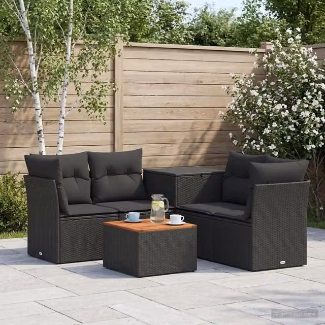 Set di divani 6 pz Nero 55 x 55 x 37 cm 3447343
