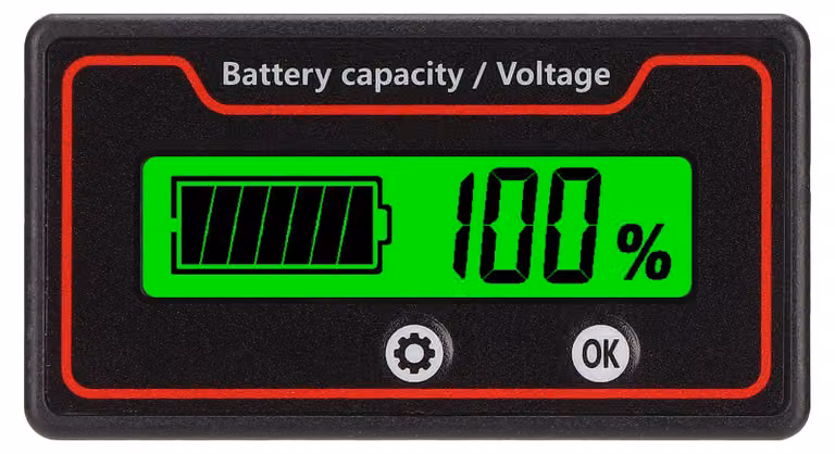Misuratore di batteria, misuratore di capacità della batteria, indicatore di capacità della batteria, indicatore di tensione della capacità della batteria, monitor di capacità della batteria, indicatore di livello percentuale della batteria