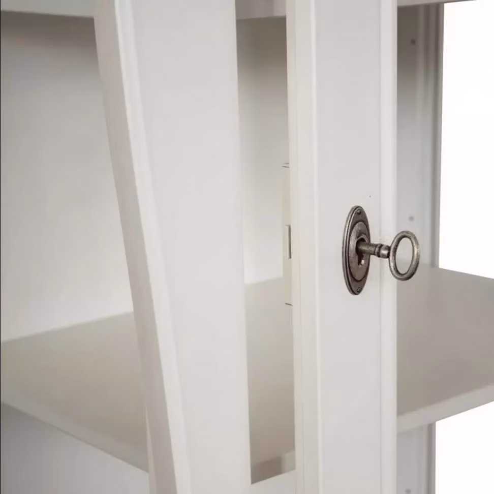 Vetrina sagomata con porta in vetro Mobili 2G in legno bianco L: 71 cm, P: 48 cm, H: 204 cm – 3