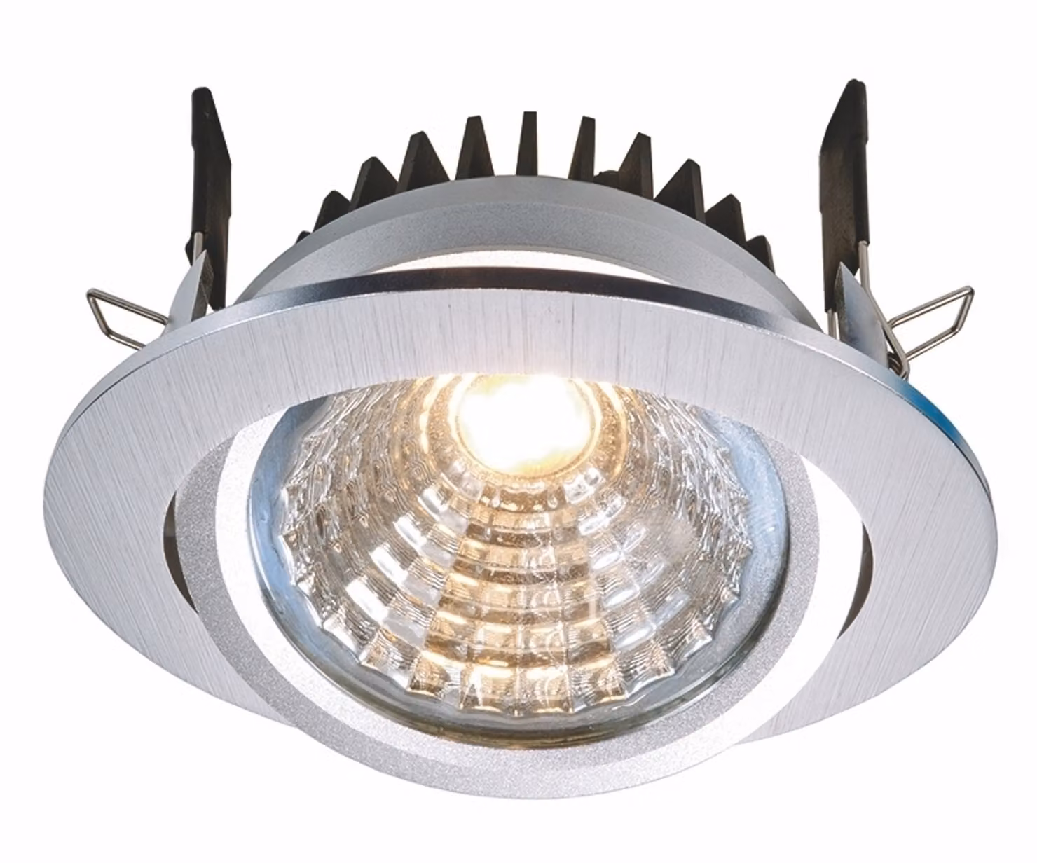 Kapego COB downlight orientabile, 12W, bianco neutro 4000K, alluminio spazzolato, 350mA